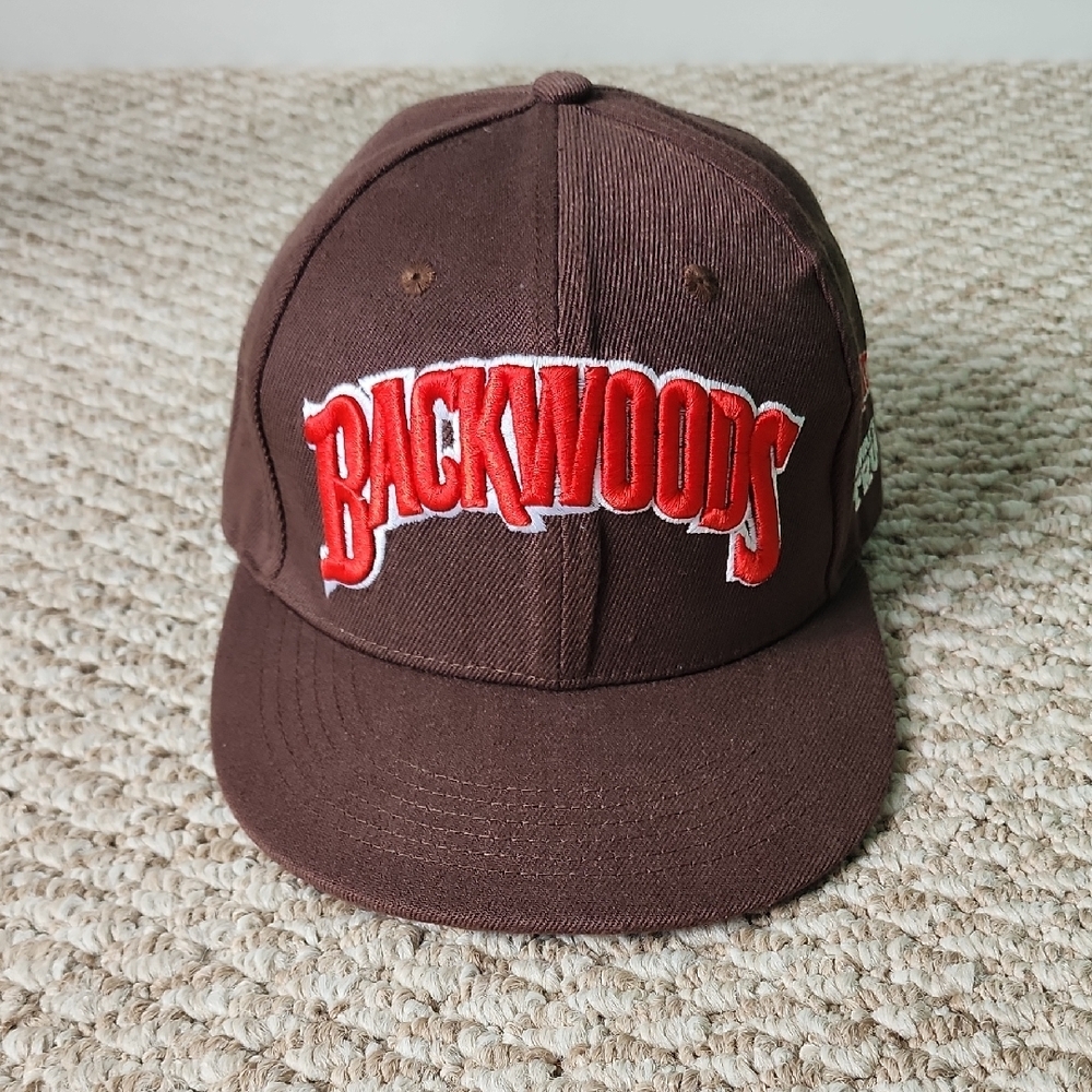 Brown Backwoods Cap with Red Logo